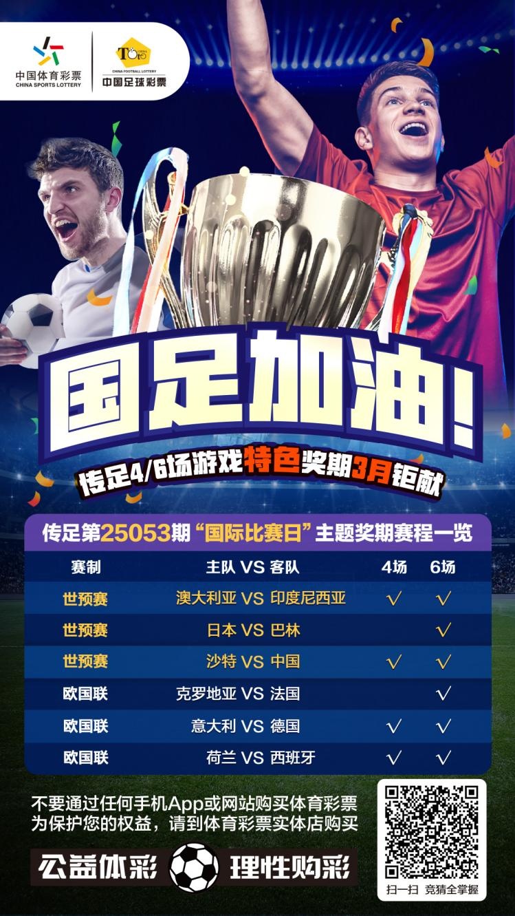 國足加油！傳足特色獎期第25053期聚焦國際比賽日