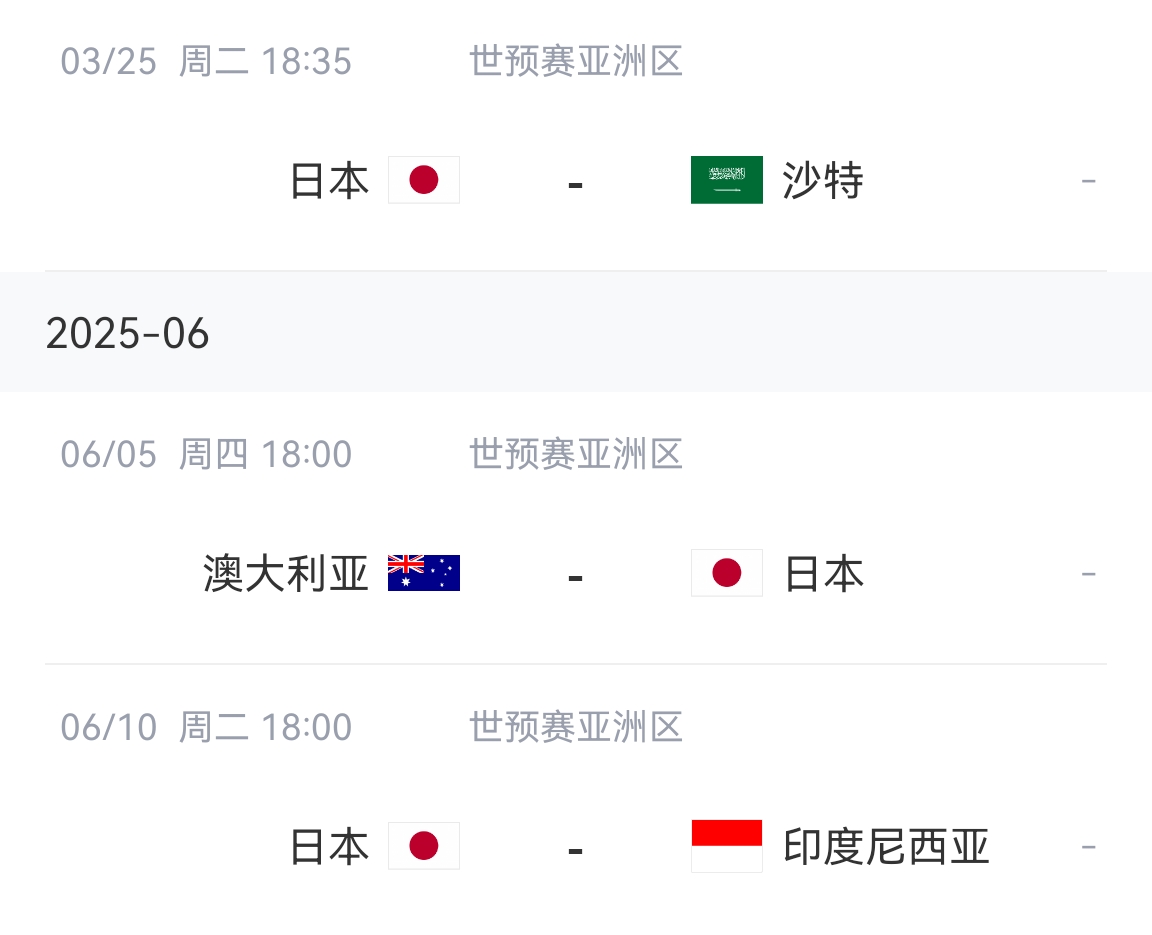 會(huì)不會(huì)放水？日本剩余賽程：主場(chǎng)vs沙特&印尼，客場(chǎng)vs澳大利亞
