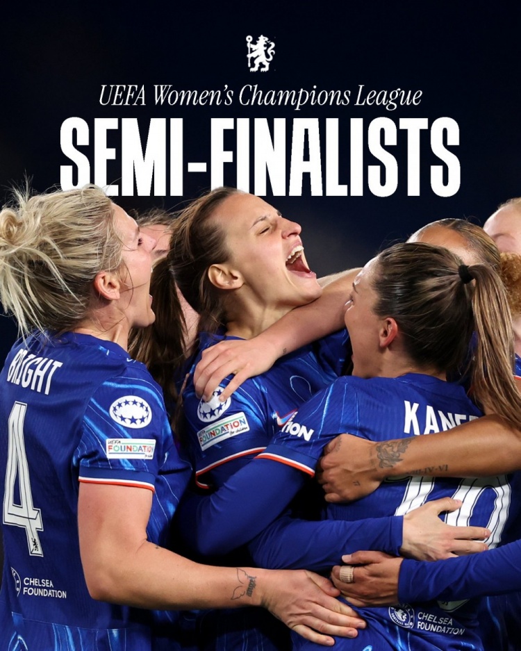 女足歐冠：切爾西3-0曼城&總比分3-2逆轉晉級四強，將對陣巴薩